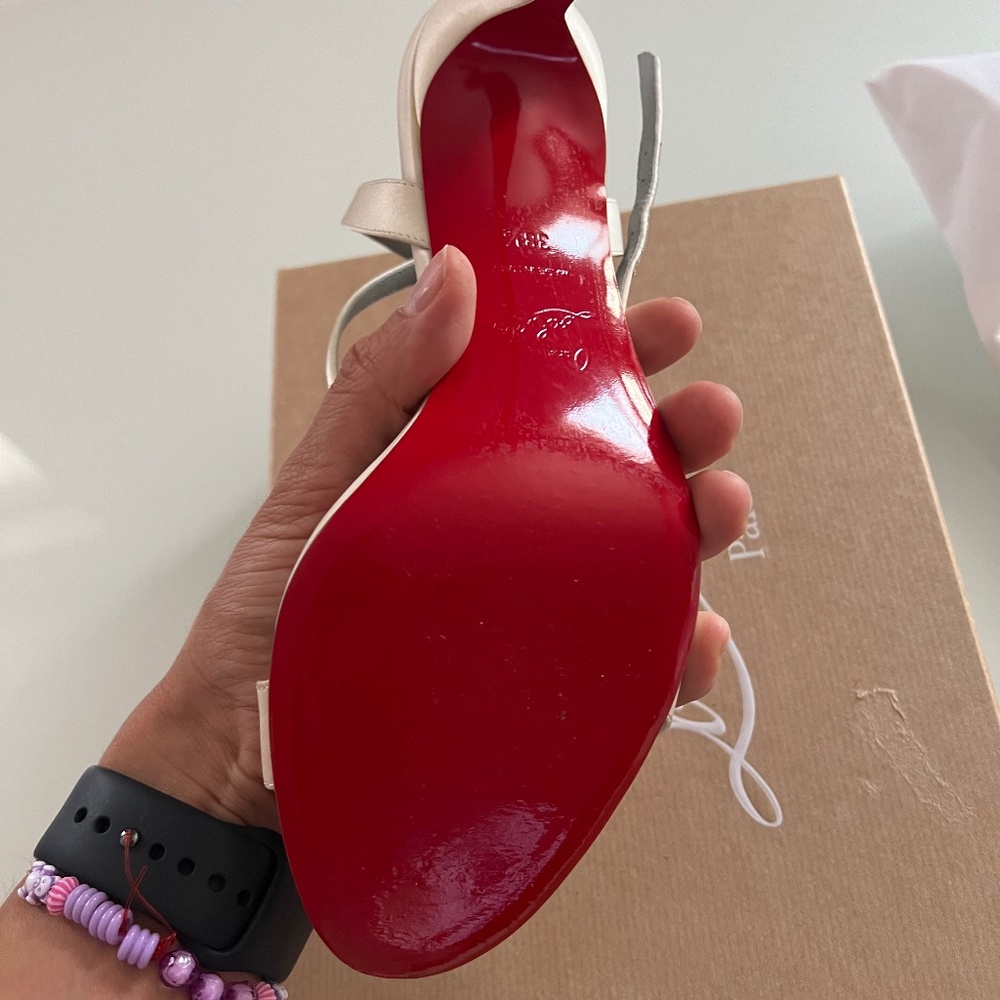 Christian Louboutin Loubigirl 85MM Satin Sandals 38.5 - Picture 7 of 10
